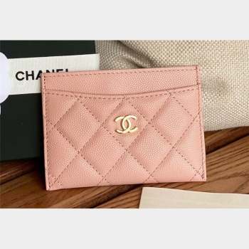 Chanel Classic Card Holder AP0213 in Grained Calfskin Pink (keke-23101119)