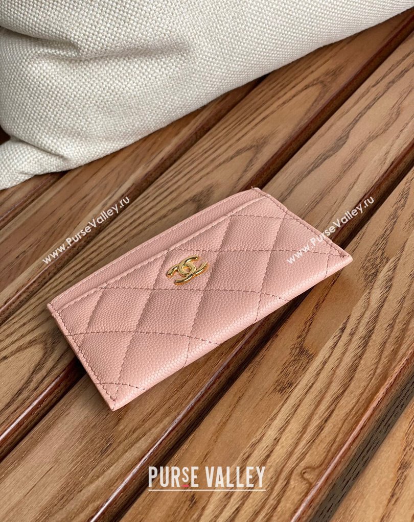 Chanel Classic Card Holder AP0213 in Grained Calfskin Pink (keke-23101119)
