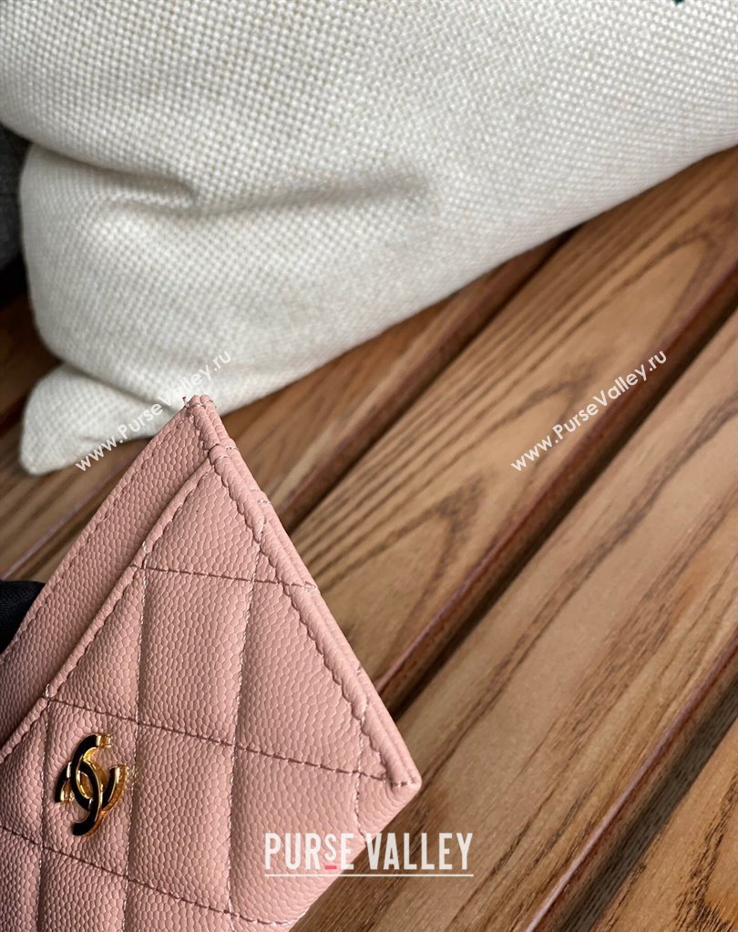 Chanel Classic Card Holder AP0213 in Grained Calfskin Pink (keke-23101119)