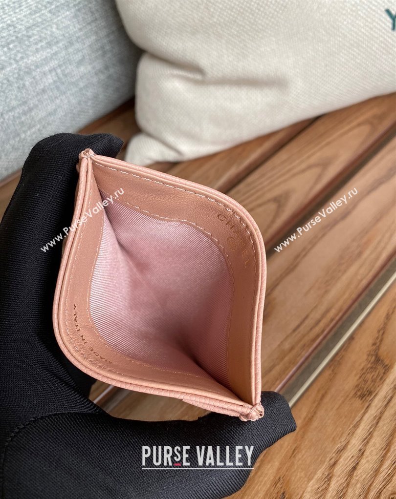 Chanel Classic Card Holder AP0213 in Grained Calfskin Pink (keke-23101119)