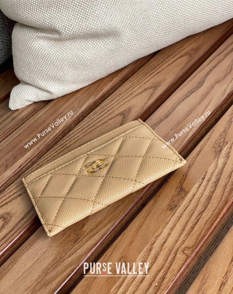 Chanel Classic Card Holder AP0213 in Grained Calfskin Beige (keke-23101122)