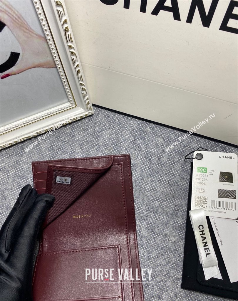 Chanel Classic Small Flap Wallet AP0231 in Lambskin Chevron Black/Gold (keke-23101001)