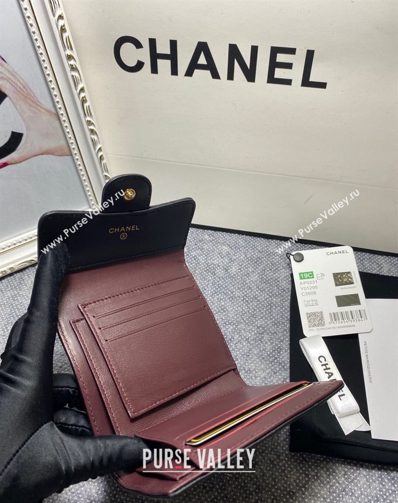 Chanel Classic Small Flap Wallet AP0231 in Lambskin Black/Gold (keke-23101003)