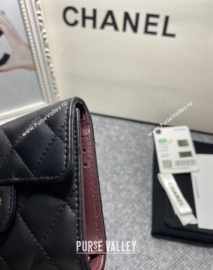 Chanel Classic Small Flap Wallet AP0231 in Lambskin Black/Gold (keke-23101003)