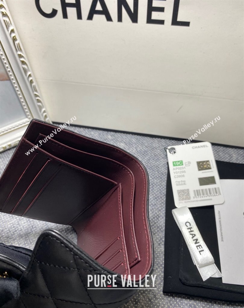 Chanel Classic Small Flap Wallet AP0231 in Lambskin Black/Gold (keke-23101003)