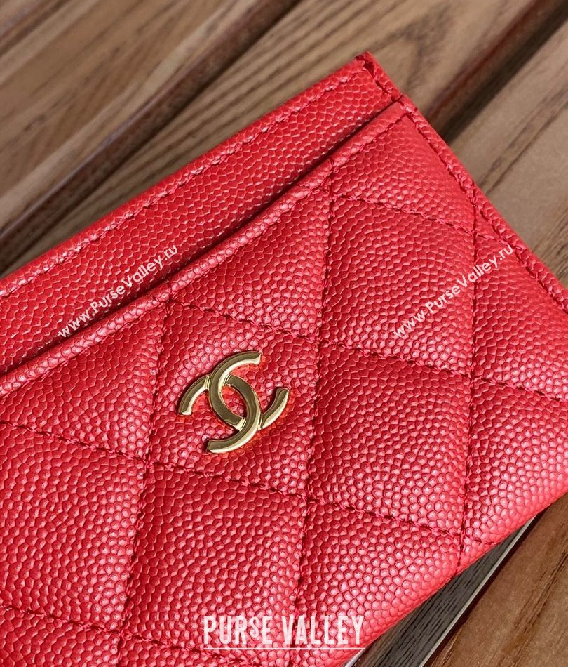Chanel Classic Card Holder AP0213 in Grained Calfskin Red (keke-23101117)