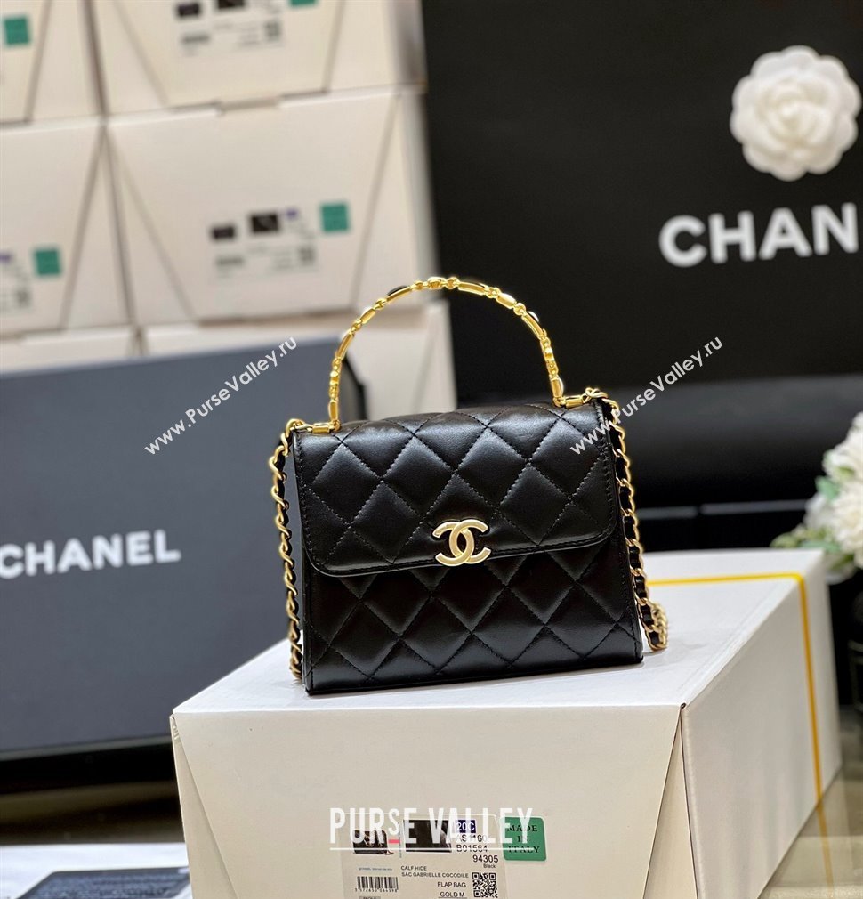 Chanel Mini Handle Clutch Bag with Chain AP2945 Black 2023 (ORIGINAL QUALITY) (shunyang-23101025)