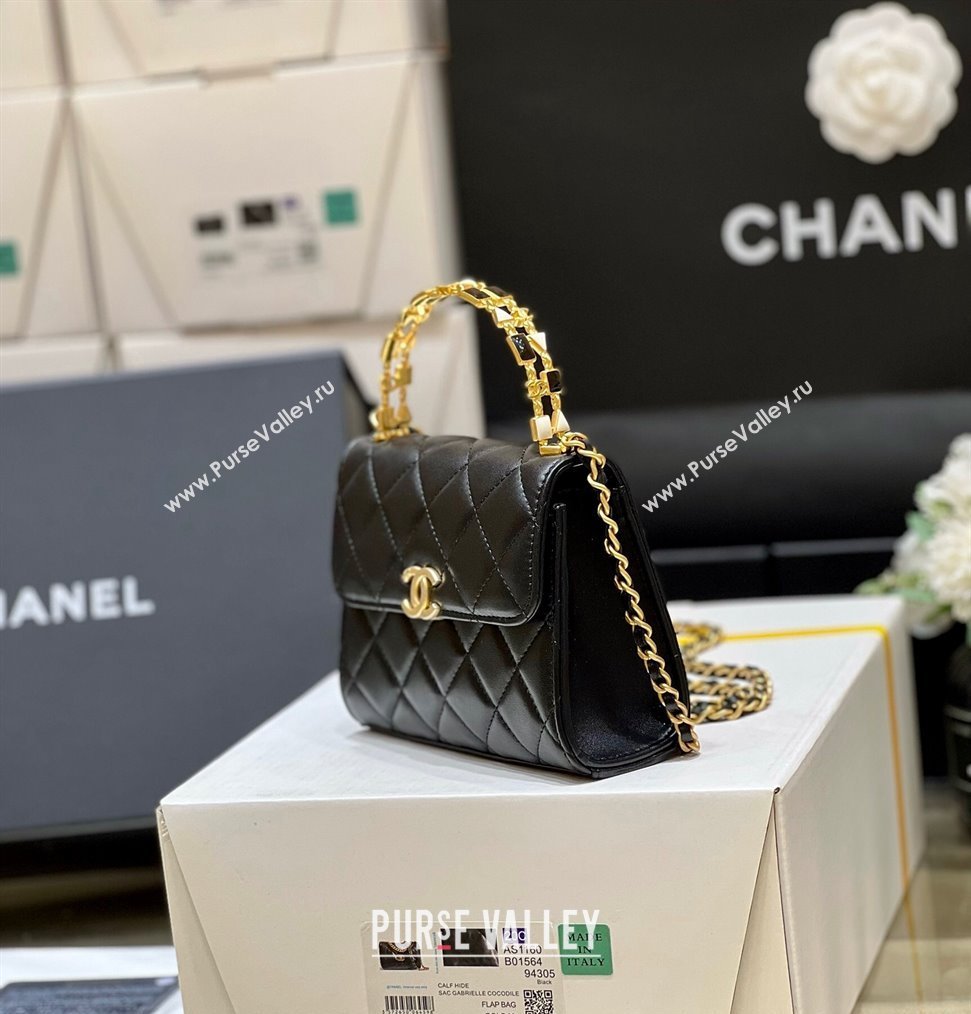 Chanel Mini Handle Clutch Bag with Chain AP2945 Black 2023 (ORIGINAL QUALITY) (shunyang-23101025)