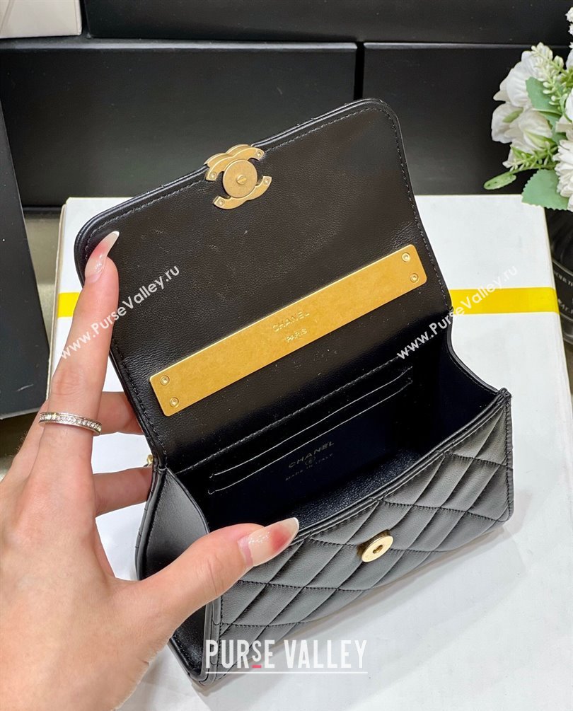Chanel Mini Handle Clutch Bag with Chain AP2945 Black 2023 (ORIGINAL QUALITY) (shunyang-23101025)