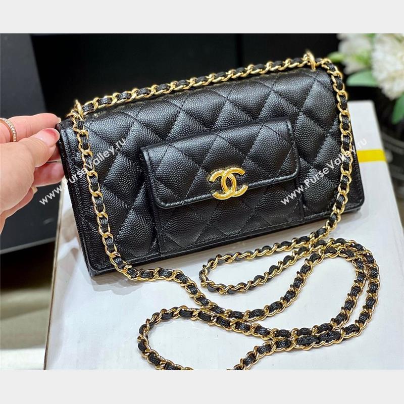 Chanel Grained Calfskin WOC Clutch Bag with Chain 2830 Black 2023 (ORIGINAL QUALITY) (shunyang-23101026)