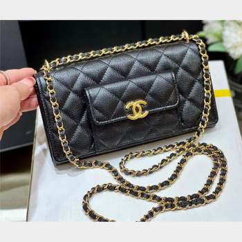 Chanel Grained Calfskin WOC Clutch Bag with Chain 2830 Black 2023 (ORIGINAL QUALITY) (shunyang-23101026)