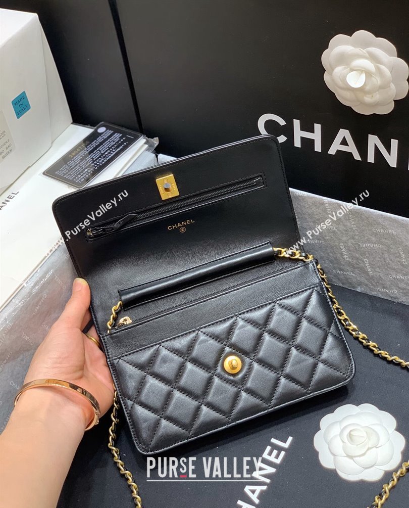 Chanel Lambskin Wallet on Chain WOC Bag AP1450 Black 2023 (ORIGINAL QUALITY) (shunyang-23101027)