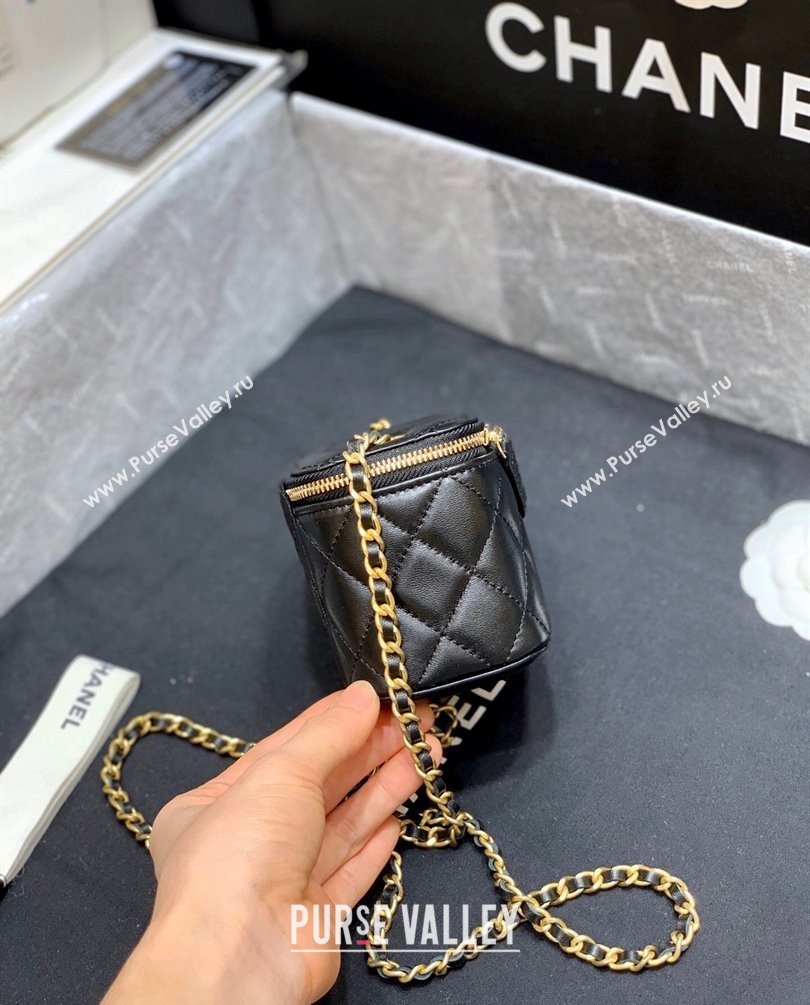 Chanel Pearl on Chain Small Classic Box with Chain Bag AP1447 Black 2023 (ORIGINAL QUALITY) (shunyang-23101028)