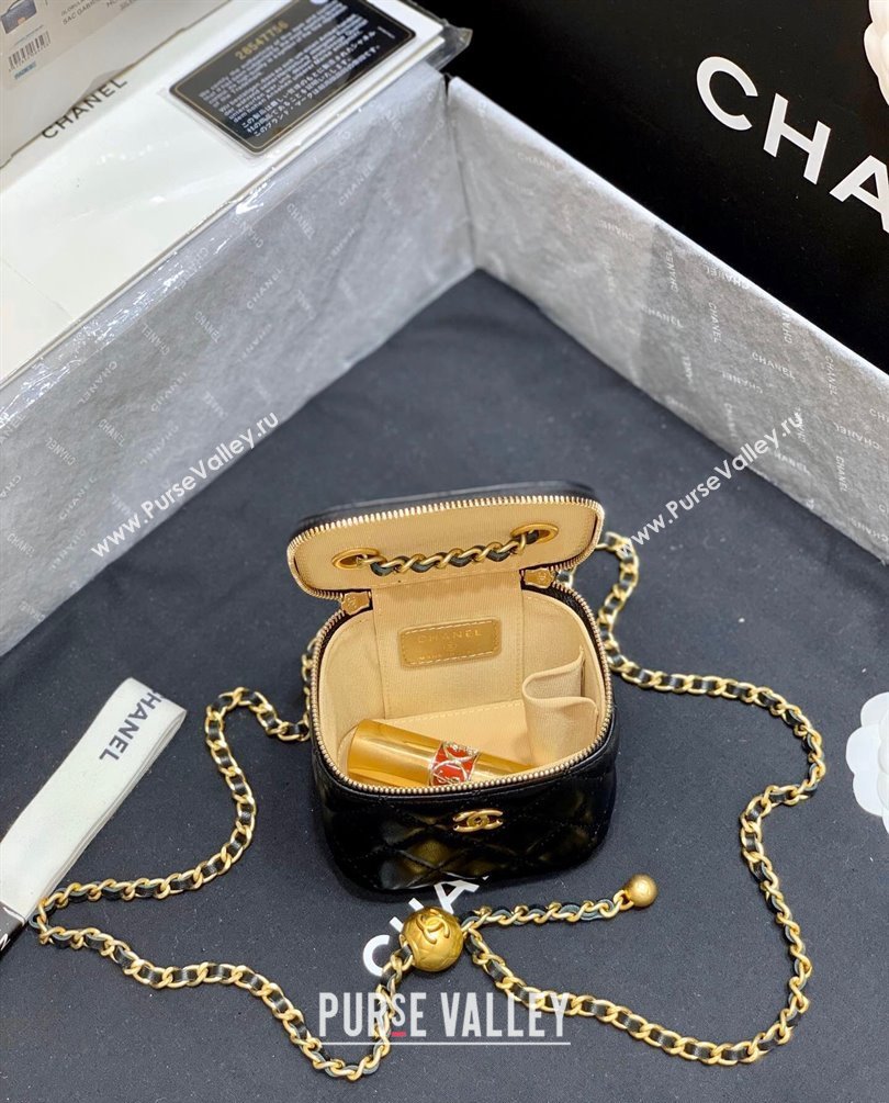 Chanel Pearl on Chain Small Classic Box with Chain Bag AP1447 Black 2023 (ORIGINAL QUALITY) (shunyang-23101028)