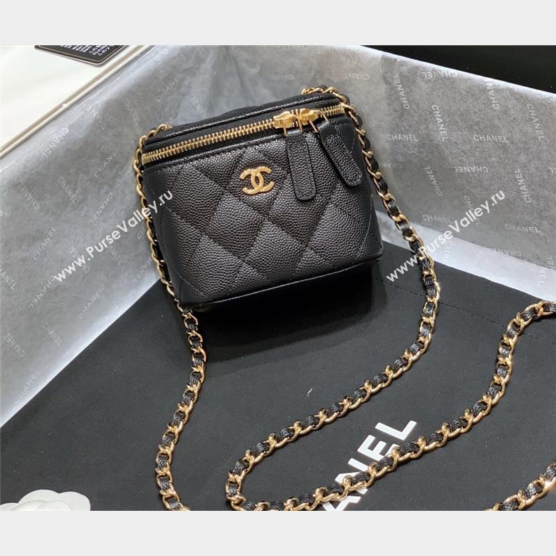 Chanel Grained Calfskin Mini Vanity with Classic Chain Bag AP1340 Black 2023 (ORIGINAL QUALITY) (shunyang-23101029)