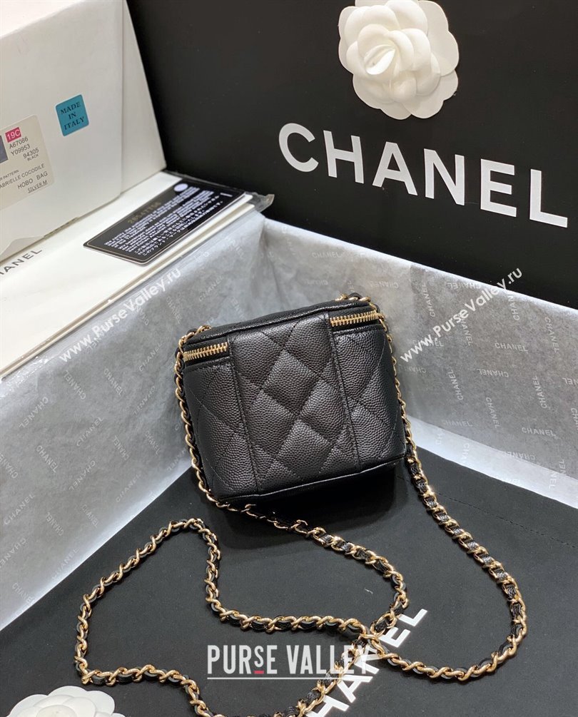 Chanel Grained Calfskin Mini Vanity with Classic Chain Bag AP1340 Black 2023 (ORIGINAL QUALITY) (shunyang-23101029)