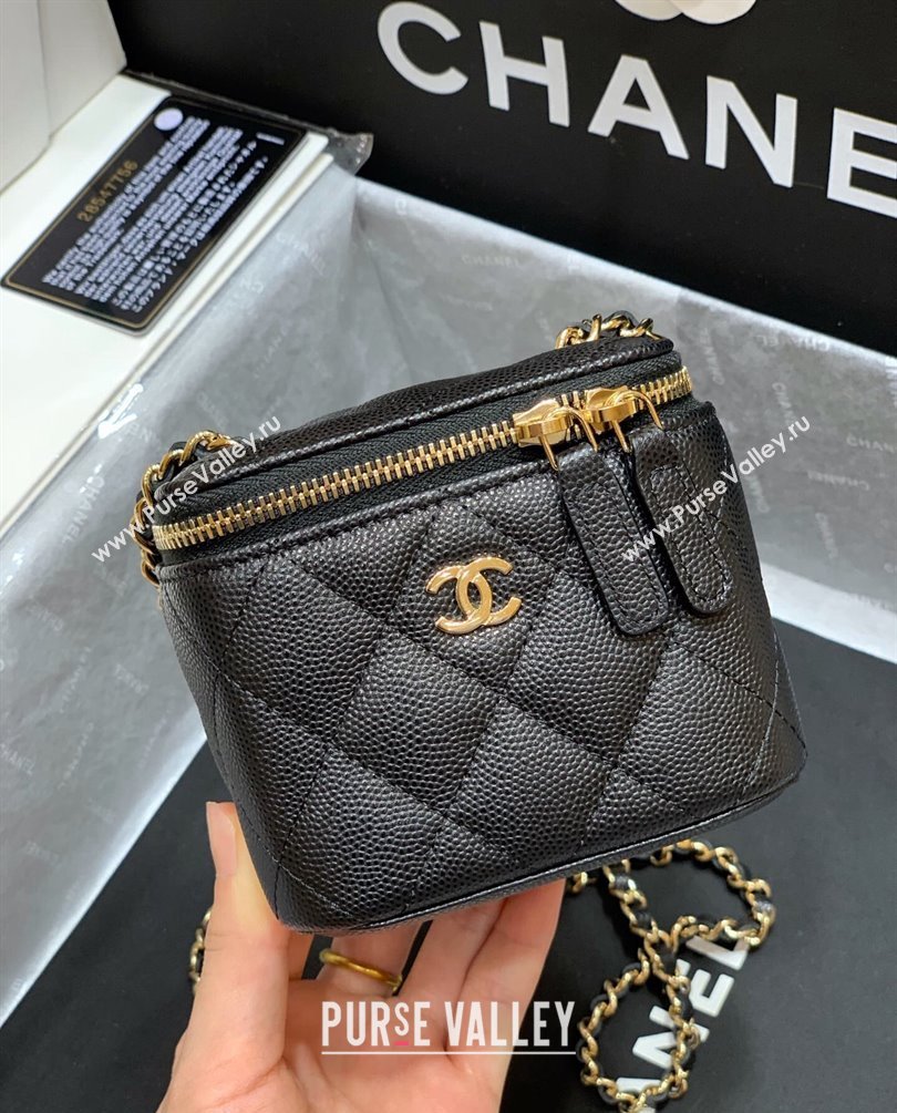 Chanel Grained Calfskin Mini Vanity with Classic Chain Bag AP1340 Black 2023 (ORIGINAL QUALITY) (shunyang-23101029)