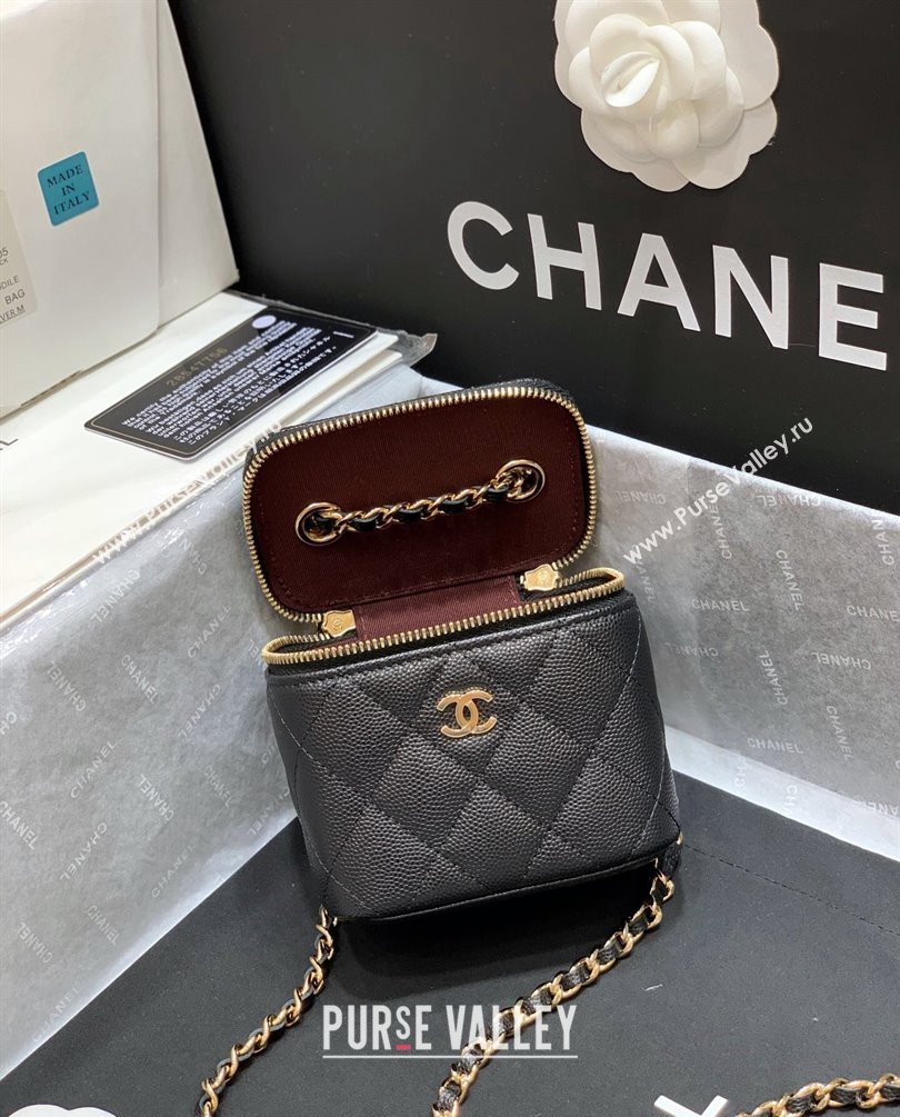 Chanel Grained Calfskin Mini Vanity with Classic Chain Bag AP1340 Black 2023 (ORIGINAL QUALITY) (shunyang-23101029)