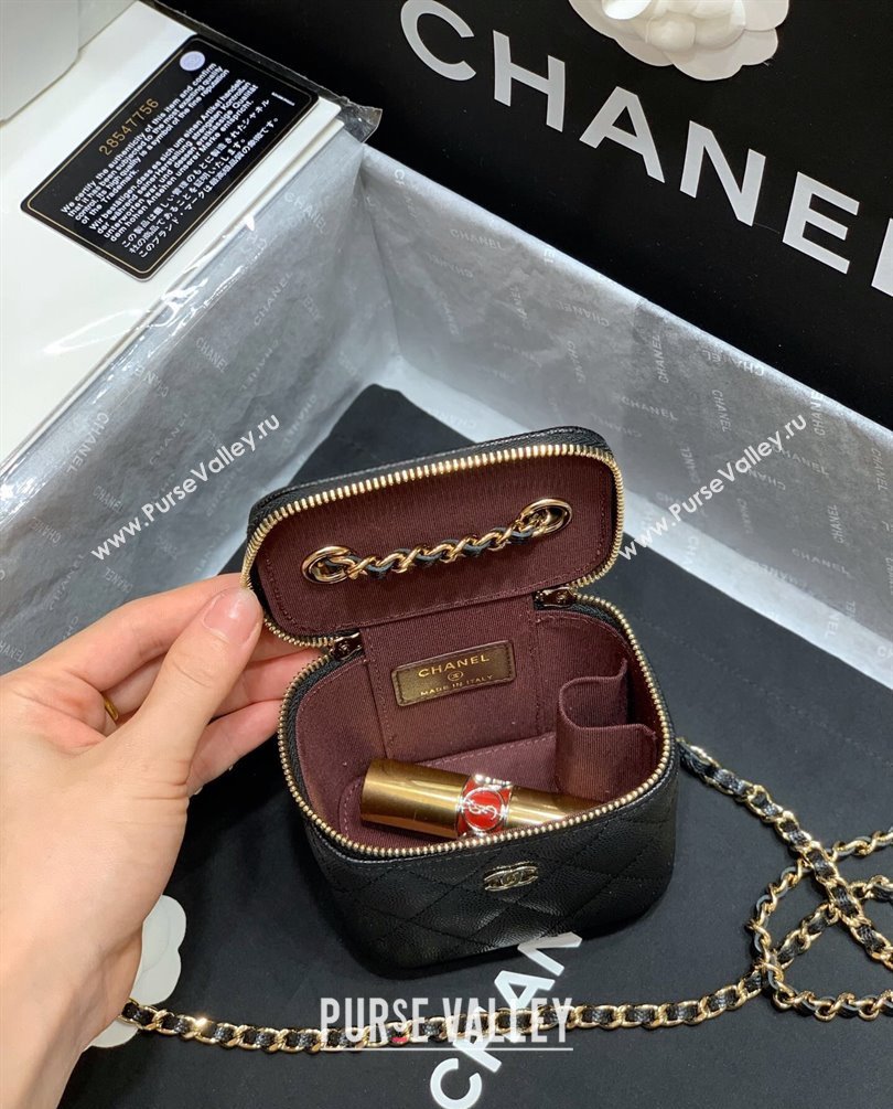 Chanel Grained Calfskin Mini Vanity with Classic Chain Bag AP1340 Black 2023 (ORIGINAL QUALITY) (shunyang-23101029)