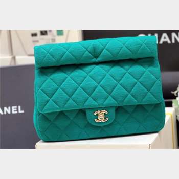 Chanel Wool Jersey & Gold-Tone Metal Clutch Bag AS4199 Green 2023 (ORIGINAL QUALITY) (shunyang-23101035)