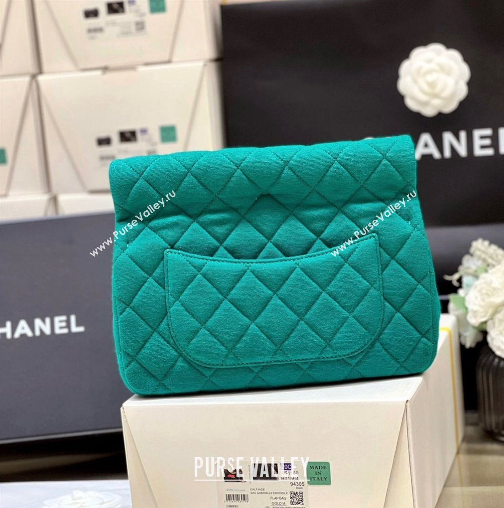 Chanel Wool Jersey & Gold-Tone Metal Clutch Bag AS4199 Green 2023 (ORIGINAL QUALITY) (shunyang-23101035)