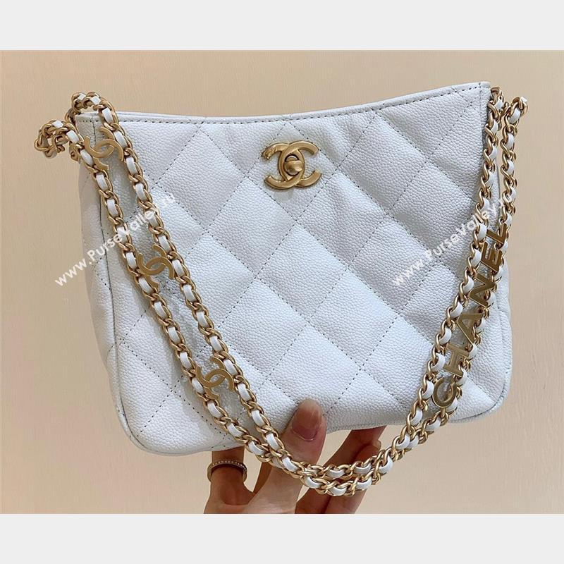 Chanel Grained Calfskin Small Hobo Bag AS3223 White 2023 (ORIGINAL QUALITY) (shunyang-23101034)