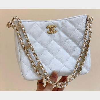 Chanel Grained Calfskin Small Hobo Bag AS3223 White 2023 (ORIGINAL QUALITY) (shunyang-23101034)