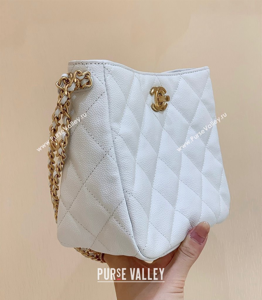Chanel Grained Calfskin Small Hobo Bag AS3223 White 2023 (ORIGINAL QUALITY) (shunyang-23101034)