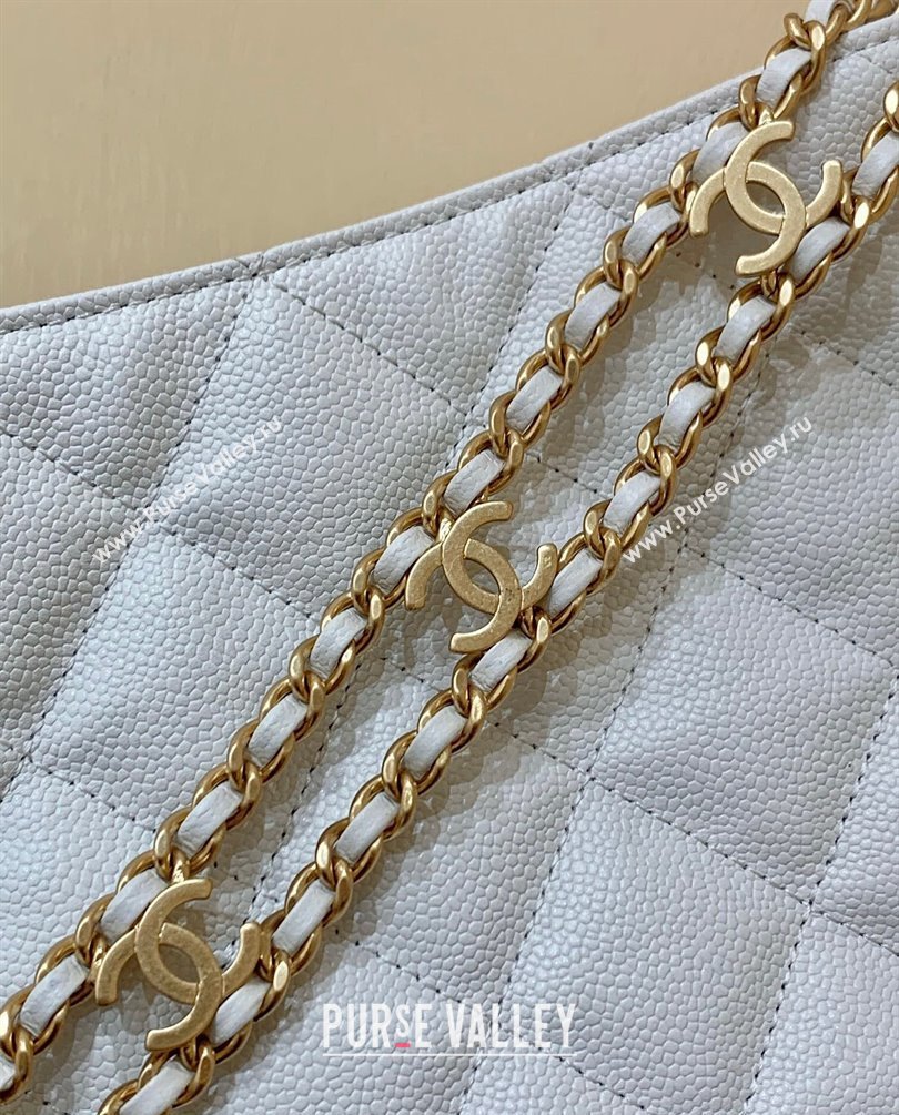 Chanel Grained Calfskin Small Hobo Bag AS3223 White 2023 (ORIGINAL QUALITY) (shunyang-23101034)