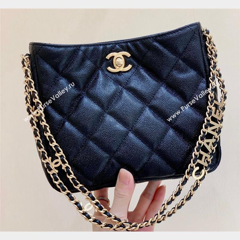 Chanel Grained Calfskin Small Hobo Bag AS3223 Black 2023 (ORIGINAL QUALITY) (shunyang-23101033)