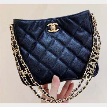 Chanel Grained Calfskin Small Hobo Bag AS3223 Black 2023 (ORIGINAL QUALITY) (shunyang-23101033)