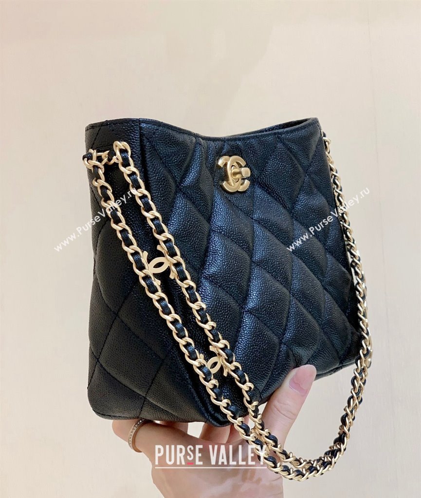 Chanel Grained Calfskin Small Hobo Bag AS3223 Black 2023 (ORIGINAL QUALITY) (shunyang-23101033)