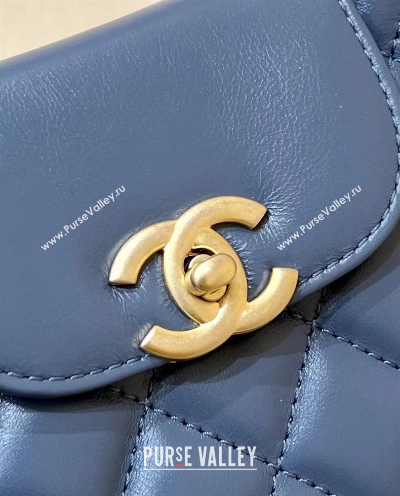Chanel Shiny Aged Calfskin Mini Shopping Bag AS4416 Blue 2023 (ORIGINAL QUALITY) (shunyang-23101013)