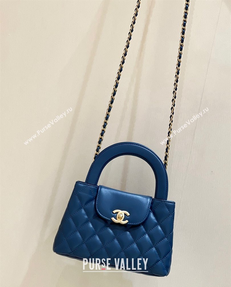 Chanel Shiny Aged Calfskin Mini Shopping Bag AS4416 Blue 2023 (ORIGINAL QUALITY) (shunyang-23101013)