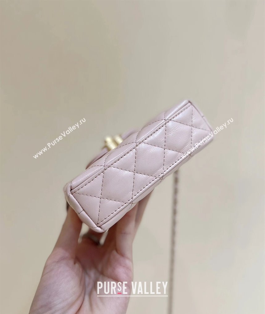 Chanel Shiny Aged Calfskin Clutch with Chain Bag AP3435 Light Pink 2023 (ORIGINAL QUALITY) (shunyang-23101016)