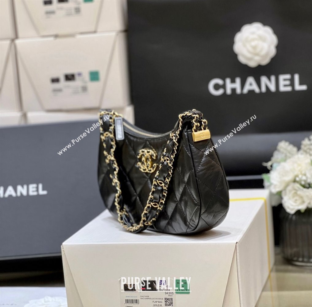 Chanel Calfskin Mini Hobo Bag AP3647 Black 2023 (ORIGINAL QUALITY) (shunyang-23101019)