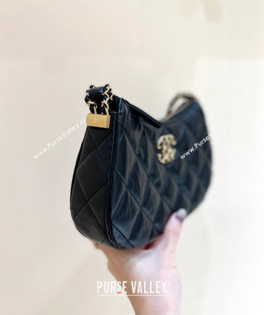 Chanel Calfskin Mini Hobo Bag AP3647 Black 2023 (ORIGINAL QUALITY) (shunyang-23101019)