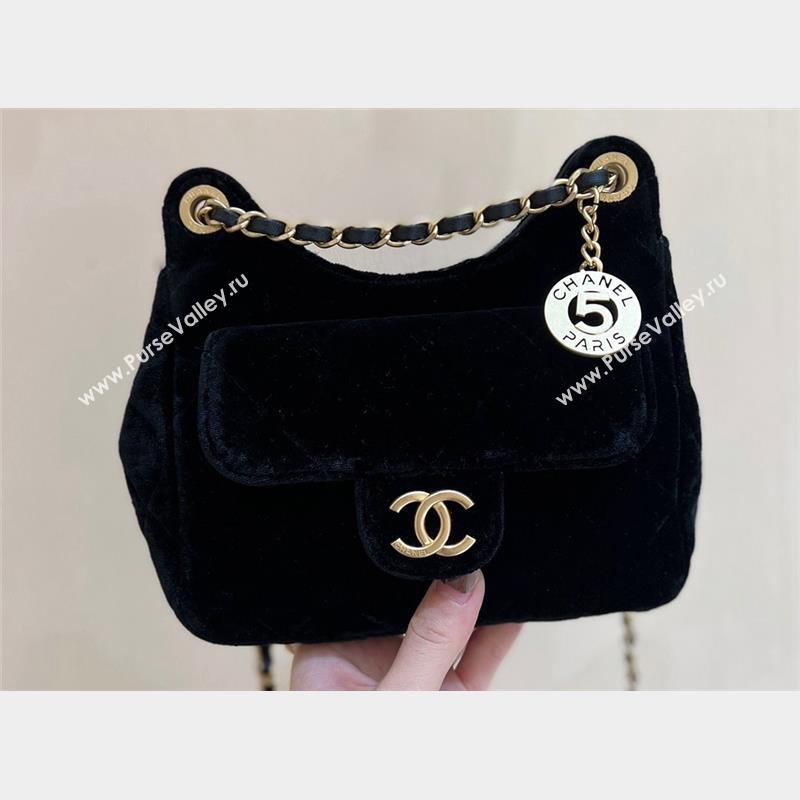 Chanel Velvet Small Hobo Bag AS4323 Black 2023 (ORIGINAL QUALITY) (shunyang-23101020)