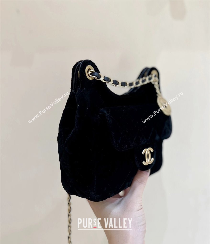Chanel Velvet Small Hobo Bag AS4323 Black 2023 (ORIGINAL QUALITY) (shunyang-23101020)