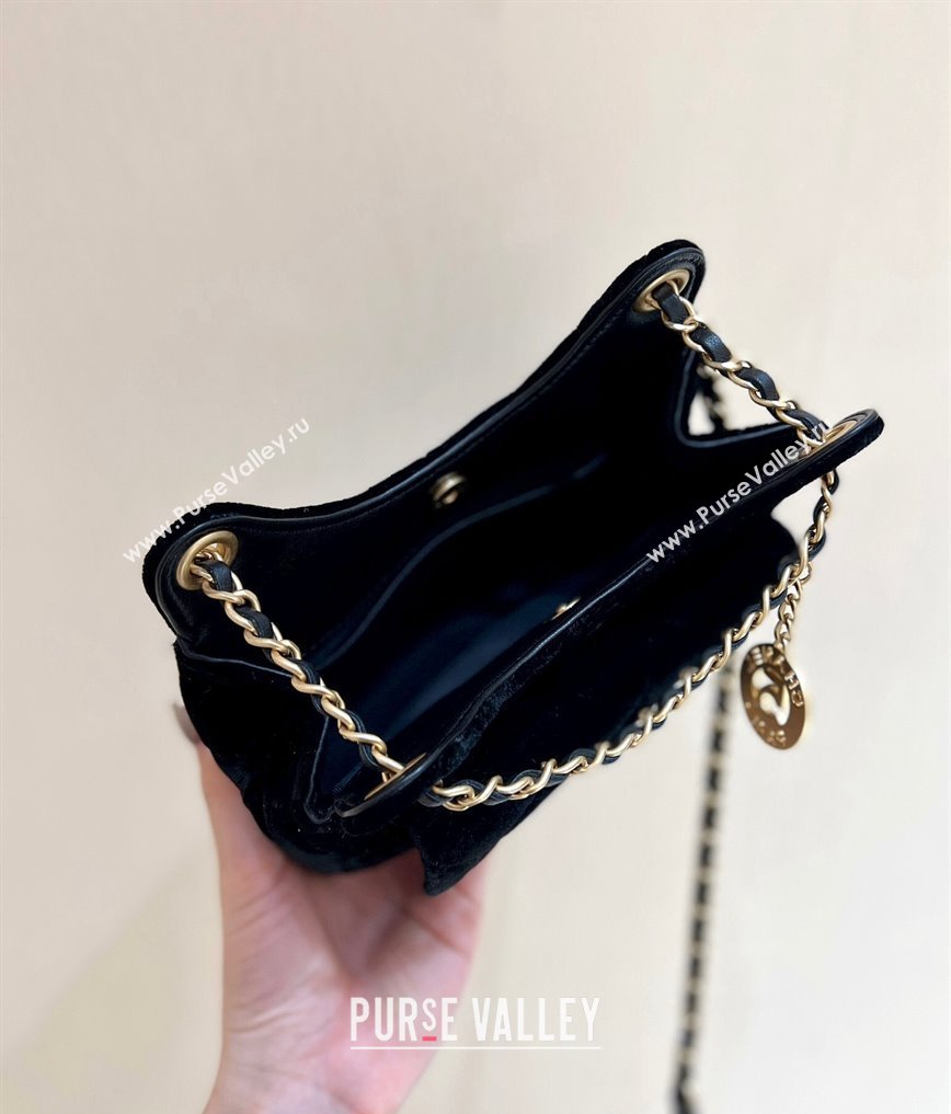 Chanel Velvet Small Hobo Bag AS4323 Black 2023 (ORIGINAL QUALITY) (shunyang-23101020)