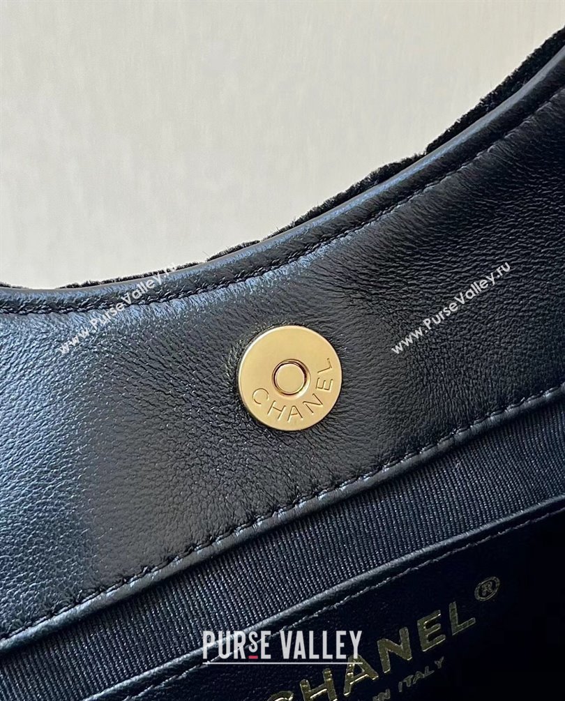 Chanel Velvet Small Hobo Bag AS4323 Black 2023 (ORIGINAL QUALITY) (shunyang-23101020)