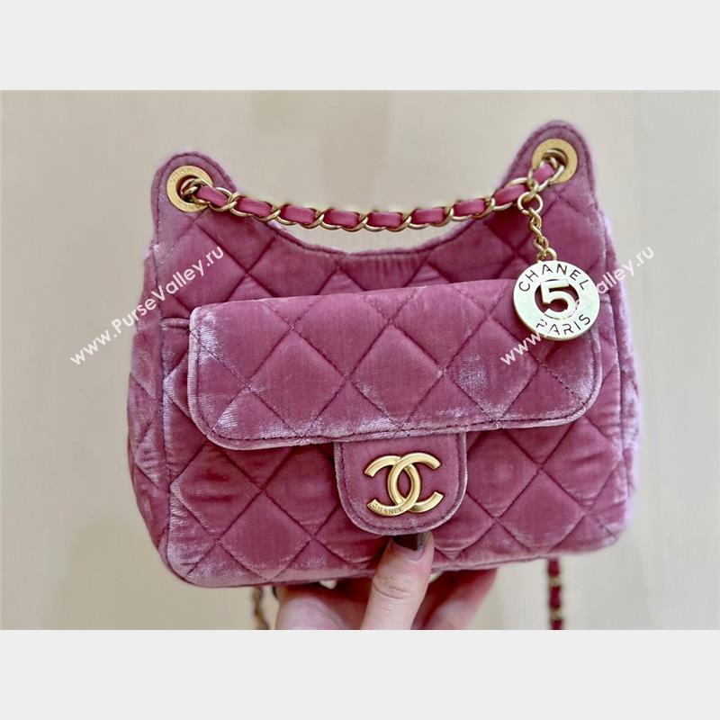 Chanel Velvet Small Hobo Bag AS4323 Pink 2023 (ORIGINAL QUALITY) (shunyang-23101021)