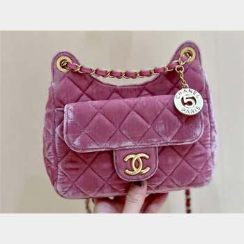 Chanel Velvet Small Hobo Bag AS4323 Pink 2023 (ORIGINAL QUALITY) (shunyang-23101021)