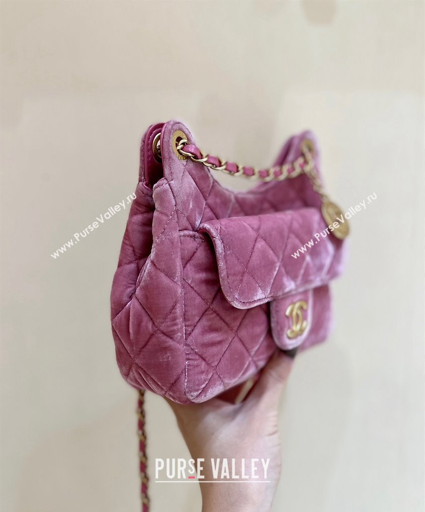 Chanel Velvet Small Hobo Bag AS4323 Pink 2023 (ORIGINAL QUALITY) (shunyang-23101021)