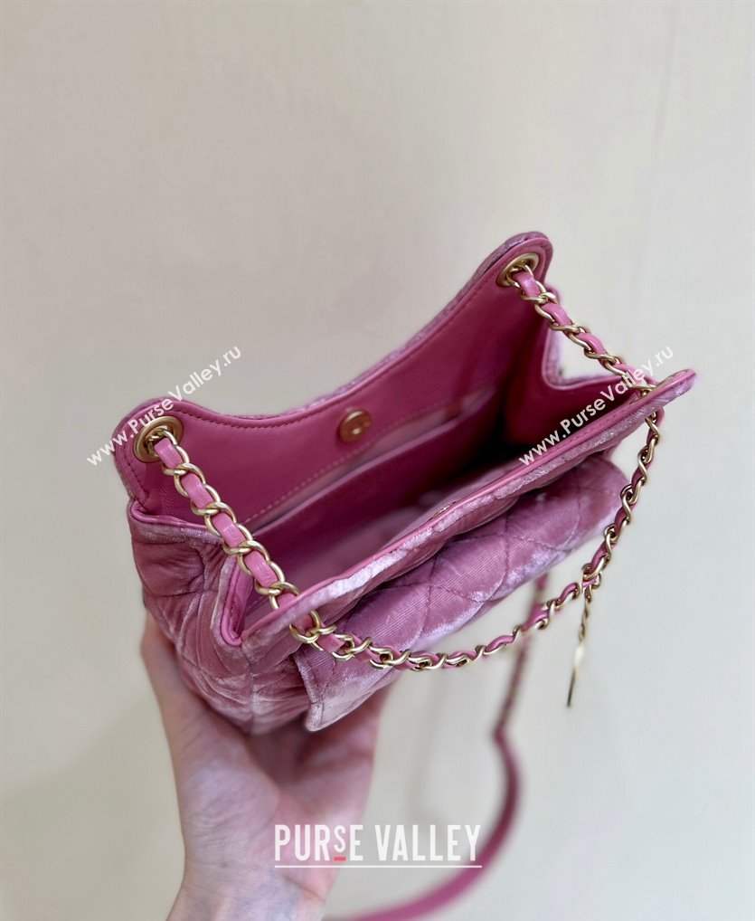 Chanel Velvet Small Hobo Bag AS4323 Pink 2023 (ORIGINAL QUALITY) (shunyang-23101021)