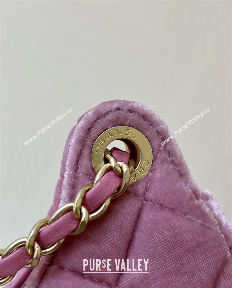 Chanel Velvet Small Hobo Bag AS4323 Pink 2023 (ORIGINAL QUALITY) (shunyang-23101021)