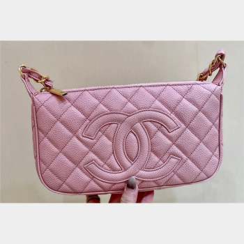 Chanel Grained Calfskin Quilting Vintage Hobo Bag 50920 Pink 2023 (ORIGINAL QUALITY) (shunyang-23101023)