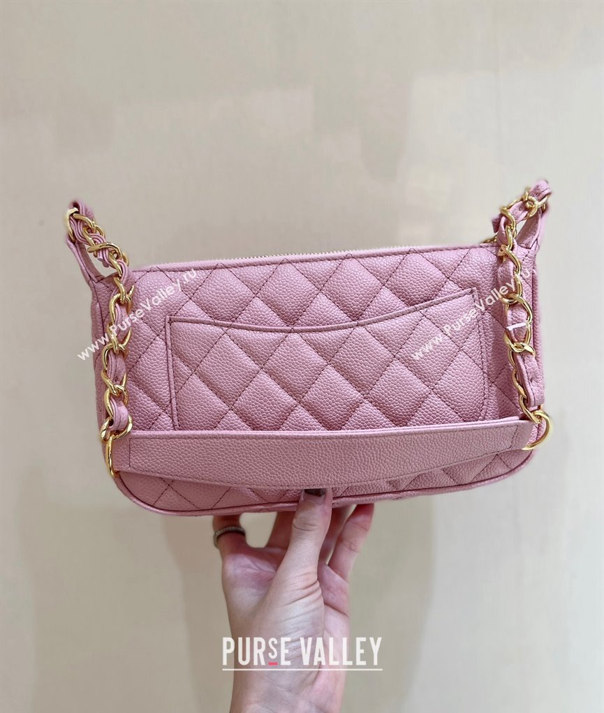 Chanel Grained Calfskin Quilting Vintage Hobo Bag 50920 Pink 2023 (ORIGINAL QUALITY) (shunyang-23101023)
