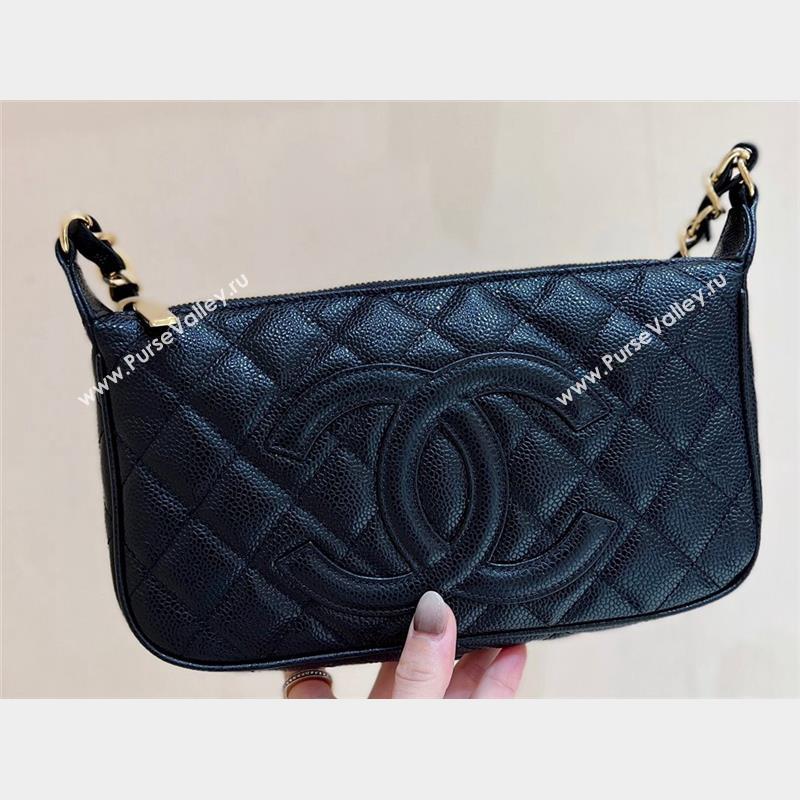 Chanel Grained Calfskin Quilting Vintage Hobo Bag 50920 Black 2023 (ORIGINAL QUALITY) (shunyang-23101022)