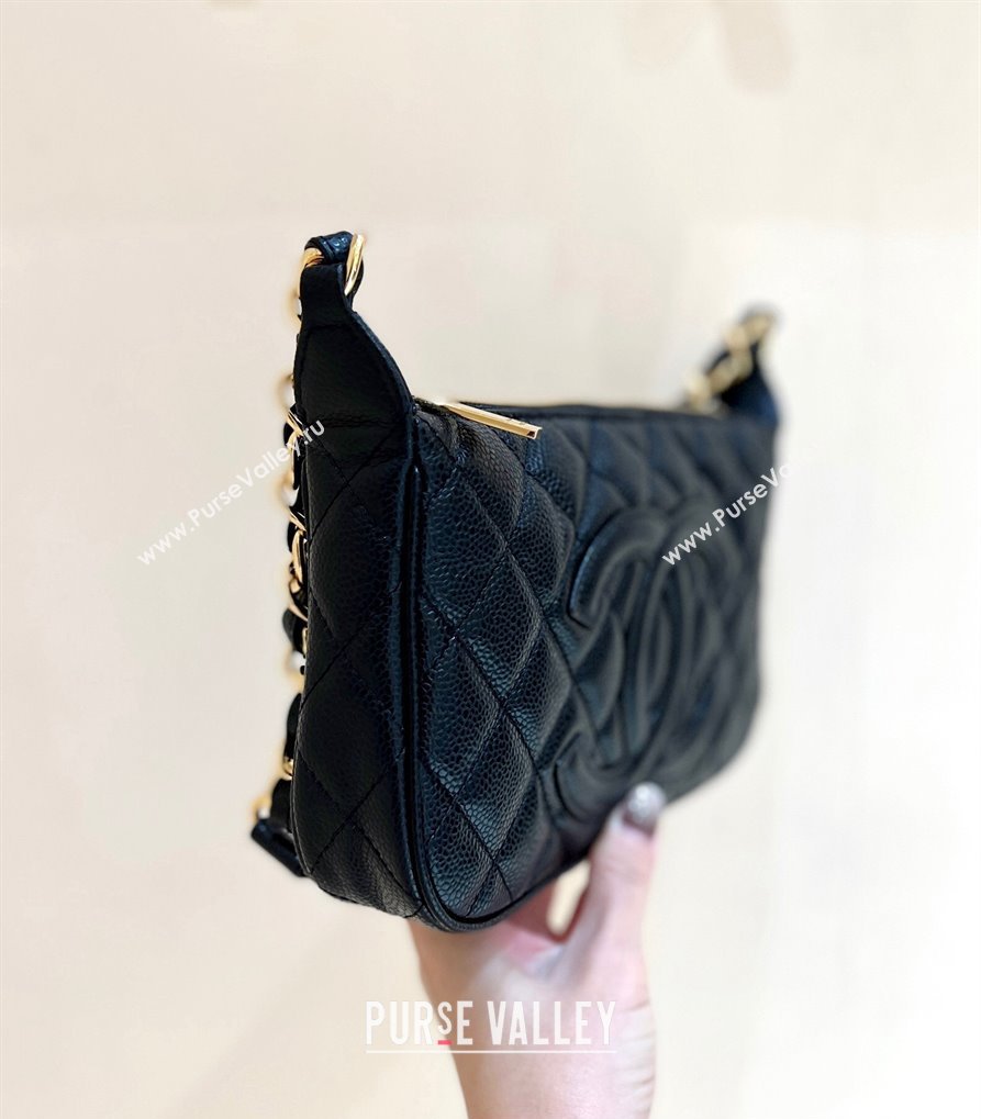 Chanel Grained Calfskin Quilting Vintage Hobo Bag 50920 Black 2023 (ORIGINAL QUALITY) (shunyang-23101022)